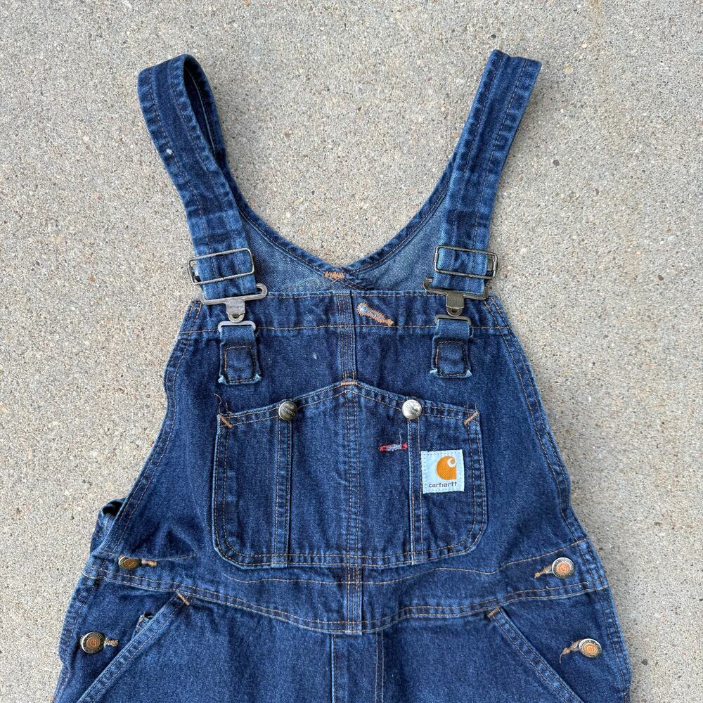 Carhartt 6x32 Womens Washed Denim Blue Jean Bib Overalls WR007 HDK - Picture 2 of 10